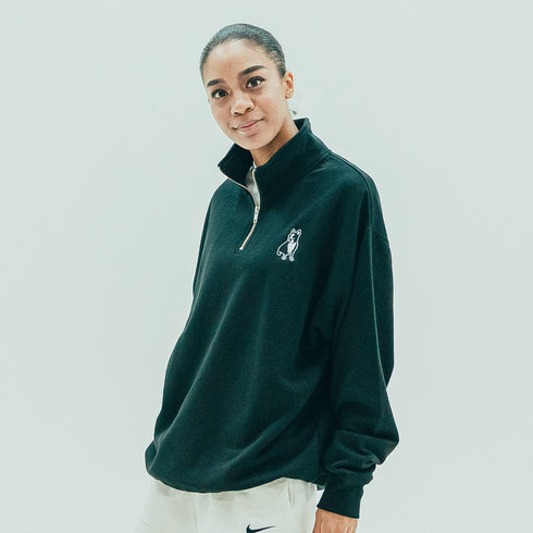 パイド ルーズフィットハーフZIPスウェット