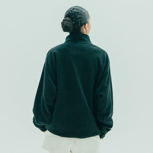 パイド ルーズフィットハーフZIPスウェット