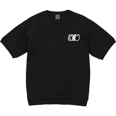 3連ロゴ ルーズシルエットハーフスリーブスウェット