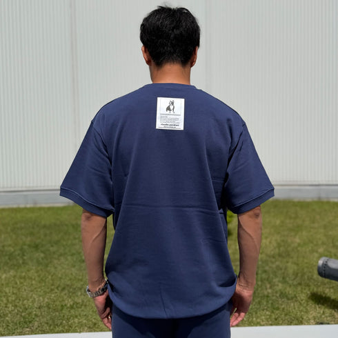3連ロゴ ルーズシルエットハーフスリーブスウェット