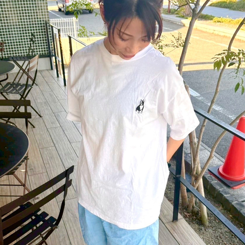 パイド ルーズシルエット半袖TEE